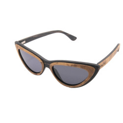 Gafas de sol de madera, hechas de madera laminada, ojos de gata,