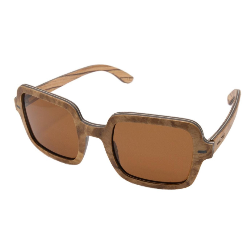 Gafas de sol de madera, hechas de madera laminada burl, estilo moderno